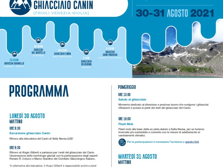 Carovana dei ghiacciai torna in Friuli Venezia Giulia il 30-31 agosto