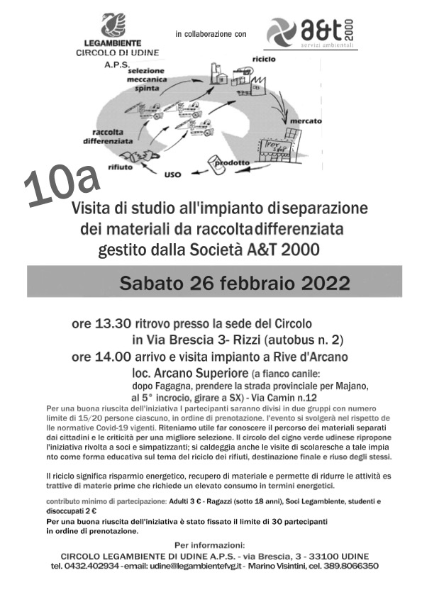 Visita all’impianto di separazione materiali da raccolta differenziata a Rive d’Arcano con Legambiente Udine