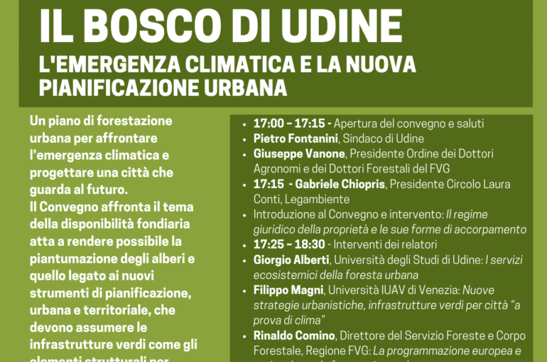 Il bosco di Udine: un convegno sulla forestazione urbana