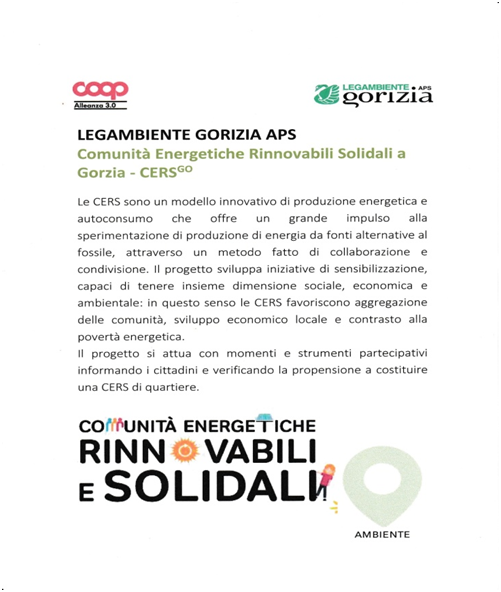 Comunità Energetiche Rinnovabili e Solidali a Gorizia
