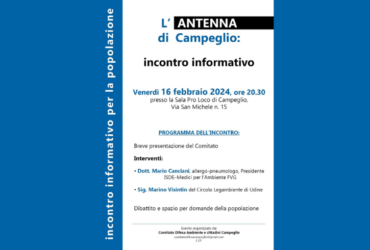 Circolo Legambiente Udine A.P.S., incontro: “L’antenna di Campeglio” – 16 febbraio 2024