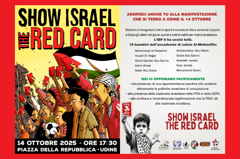 Legambiente in piazza il 14 ottobre contro la partita Italia-Israele a Udine