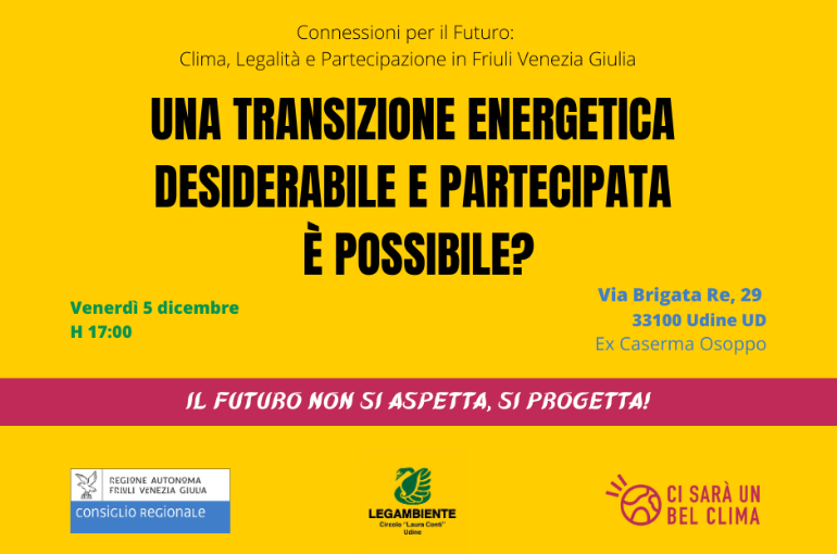 FORUM ENERGIA E CLIMA. Venerdì 5 Dicembre a Udine.